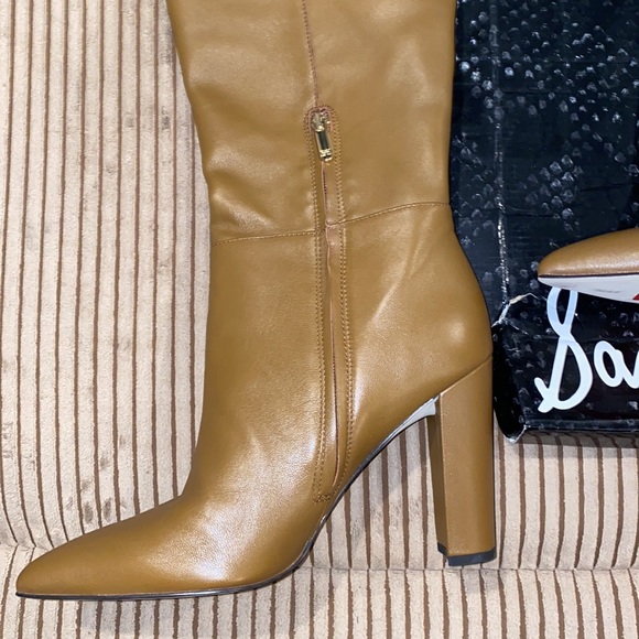SAM EDELMAN RAAKEL CHOCOLATE LEATHER TALL BOOTS 8.5M BRAND NEW. no box - Picture 4 of 13